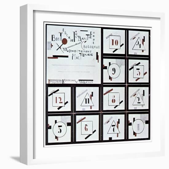 Decoration Design for a Fete, 1918-Kazimir Malevich-Framed Giclee Print