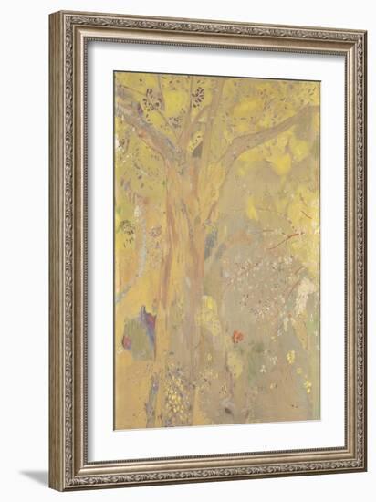 Décoration Domecy : arbres, fond jaune-Odilon Redon-Framed Giclee Print