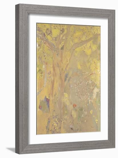 Décoration Domecy : arbres, fond jaune-Odilon Redon-Framed Giclee Print