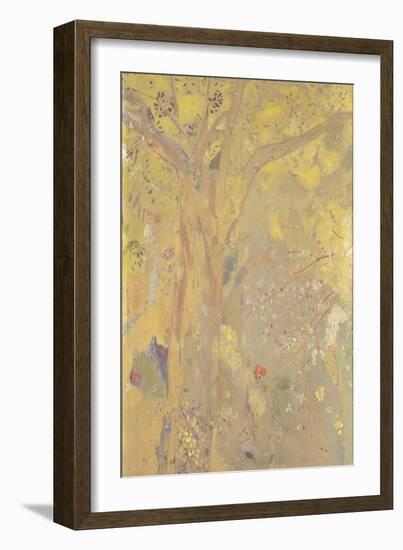 Décoration Domecy : arbres, fond jaune-Odilon Redon-Framed Giclee Print