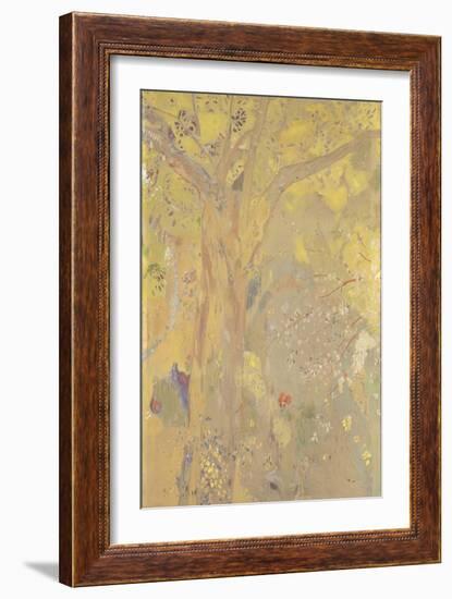 Décoration Domecy : arbres, fond jaune-Odilon Redon-Framed Giclee Print