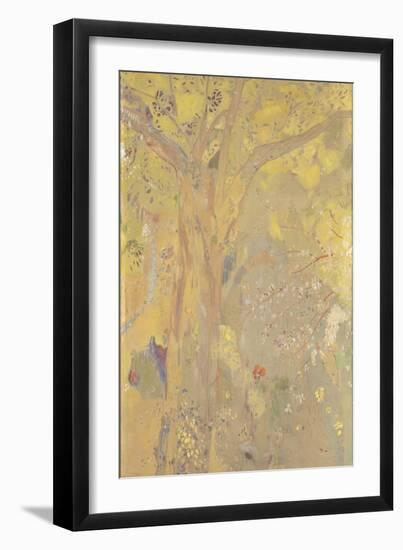 Décoration Domecy : arbres, fond jaune-Odilon Redon-Framed Giclee Print