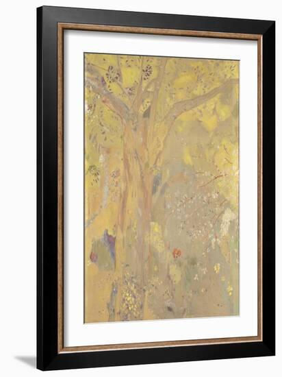 Décoration Domecy : arbres, fond jaune-Odilon Redon-Framed Giclee Print