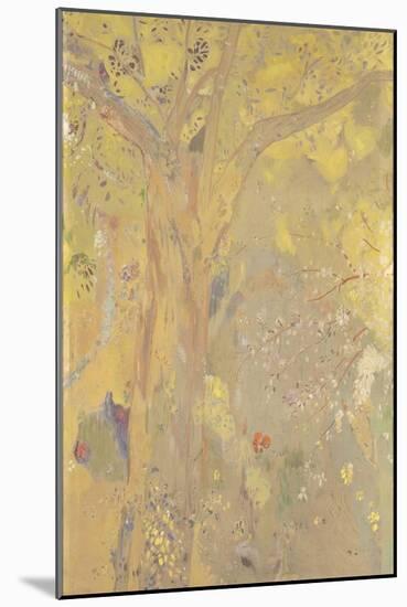 Décoration Domecy : arbres, fond jaune-Odilon Redon-Mounted Giclee Print