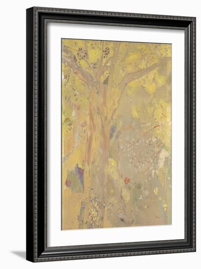 Décoration Domecy : arbres, fond jaune-Odilon Redon-Framed Giclee Print