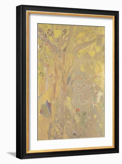 Décoration Domecy : arbres, fond jaune-Odilon Redon-Framed Giclee Print