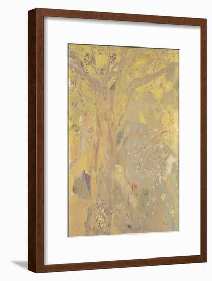 Décoration Domecy : arbres, fond jaune-Odilon Redon-Framed Giclee Print