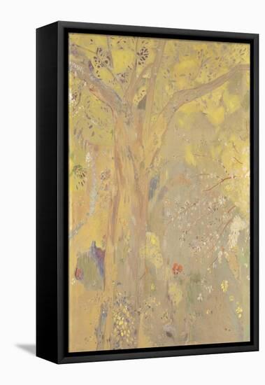 Décoration Domecy : arbres, fond jaune-Odilon Redon-Framed Premier Image Canvas