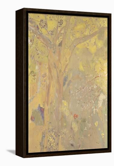 Décoration Domecy : arbres, fond jaune-Odilon Redon-Framed Premier Image Canvas