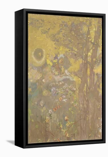 Décoration Domecy : arbres sur fond jaune-Odilon Redon-Framed Premier Image Canvas