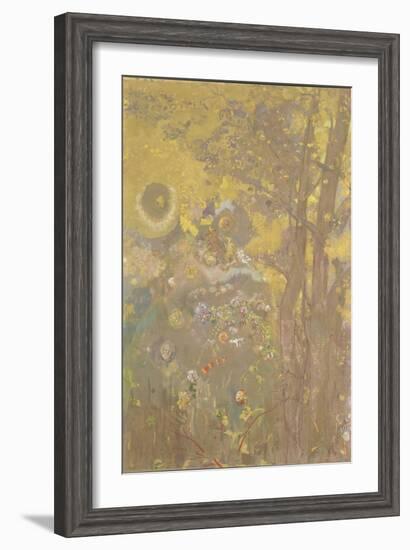 Décoration Domecy : arbres sur fond jaune-Odilon Redon-Framed Giclee Print