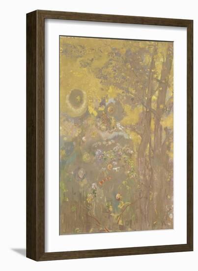 Décoration Domecy : arbres sur fond jaune-Odilon Redon-Framed Giclee Print