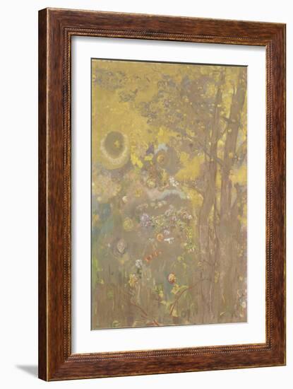 Décoration Domecy : arbres sur fond jaune-Odilon Redon-Framed Giclee Print