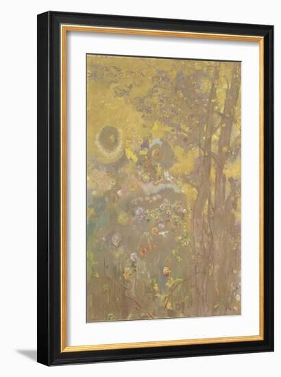 Décoration Domecy : arbres sur fond jaune-Odilon Redon-Framed Giclee Print