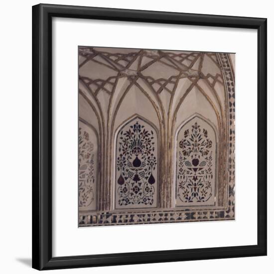 Decoration of Hall of Private Audience in Amer Fort in Jaipur, Rajasthan, India-null-Framed Giclee Print