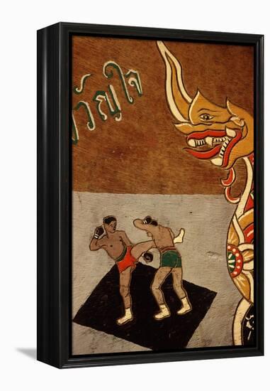 Decoration on an Ox Cart Depicting Muay Thai-null-Framed Premier Image Canvas