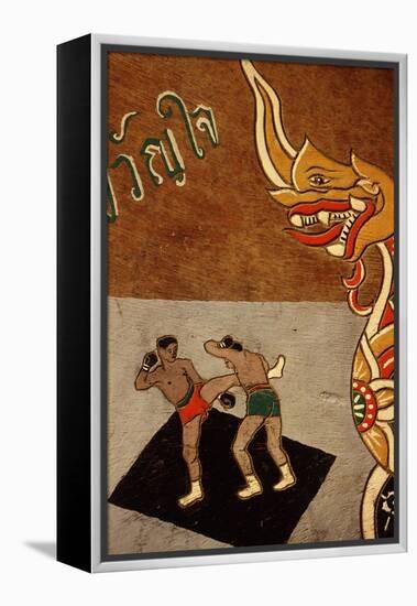 Decoration on an Ox Cart Depicting Muay Thai-null-Framed Premier Image Canvas