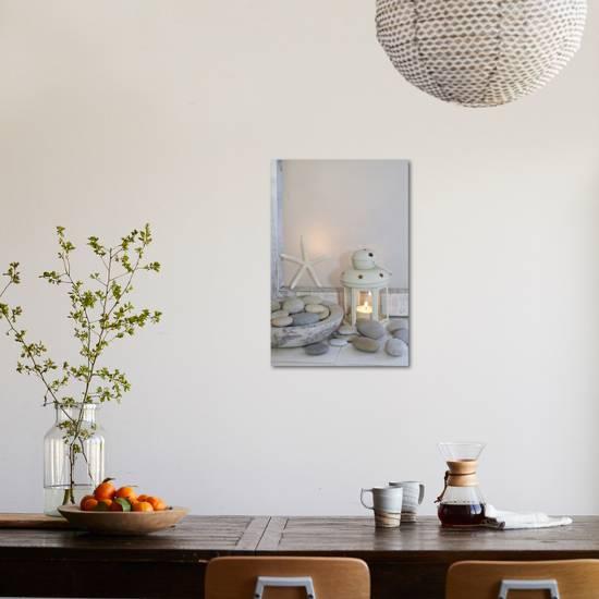 Decoration White Window Frames Lantern Candle Bowl Stones Decoration White Window Frames Lantern Candle Bowl Stones Starfishby Andrea Haase
