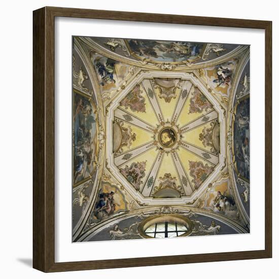 Decorations and Frescoes in Vault of Cupola of Colleoni Chapel-null-Framed Giclee Print