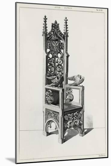 Decorations for Gothic Throne-Carl Alexander Heideloff-Mounted Giclee Print