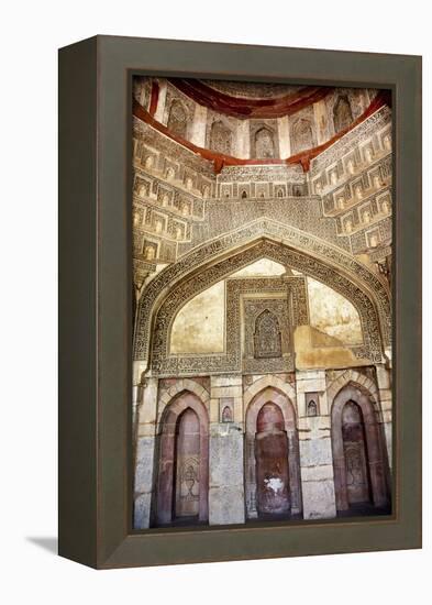 Decorations Inside Ancient Sheesh Shish Gumbad Tomb Lodi Gardens, New Delhi, India-William Perry-Framed Premier Image Canvas