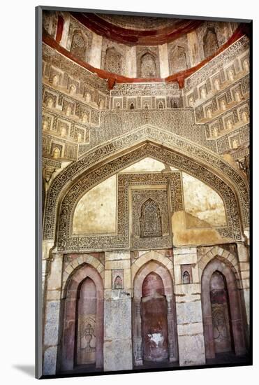 Decorations Inside Ancient Sheesh Shish Gumbad Tomb Lodi Gardens, New Delhi, India-William Perry-Mounted Photographic Print