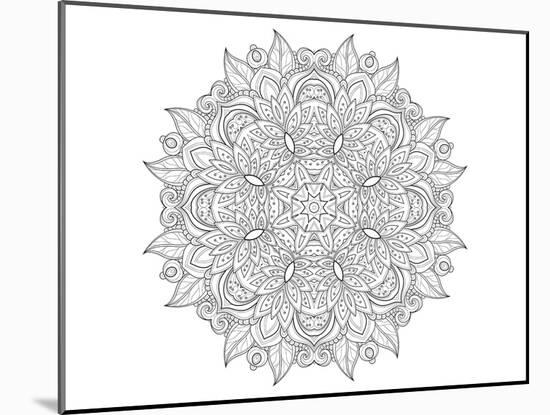 Decorative Amulet Mandala Coloring Art-null-Mounted Coloring Poster