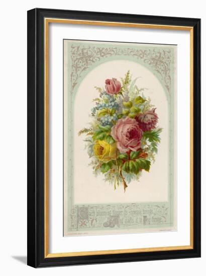 Decorative Arrangement of Roses with Other Flowers-null-Framed Art Print