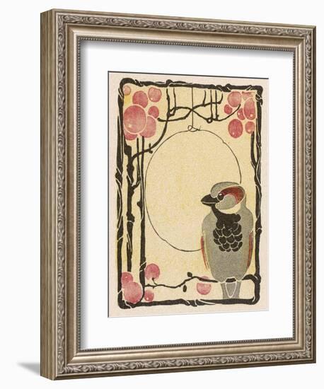 Decorative Bird on the Bough of a Fruit Tree-Ludwig Hohlwein-Framed Photographic Print