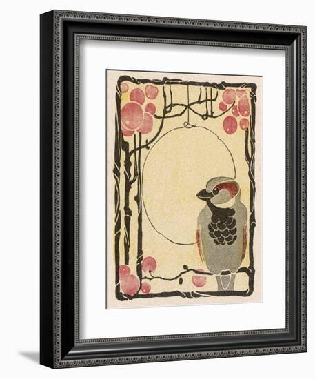 Decorative Bird on the Bough of a Fruit Tree-Ludwig Hohlwein-Framed Photographic Print