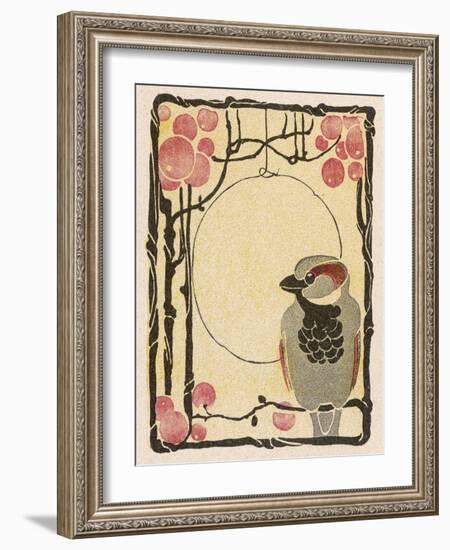 Decorative Bird on the Bough of a Fruit Tree-Ludwig Hohlwein-Framed Photographic Print