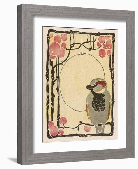 Decorative Bird on the Bough of a Fruit Tree-Ludwig Hohlwein-Framed Photographic Print