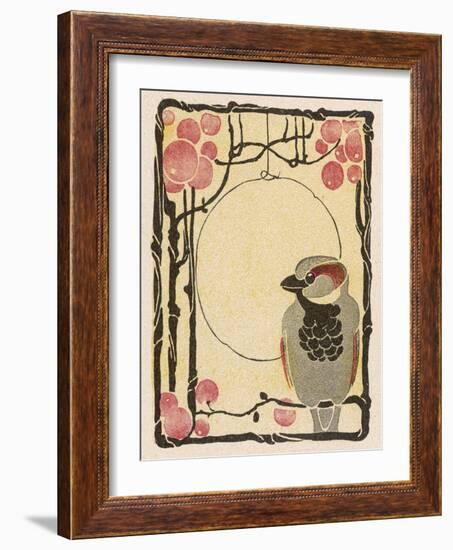 Decorative Bird on the Bough of a Fruit Tree-Ludwig Hohlwein-Framed Photographic Print