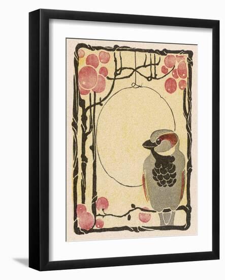 Decorative Bird on the Bough of a Fruit Tree-Ludwig Hohlwein-Framed Photographic Print