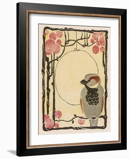 Decorative Bird on the Bough of a Fruit Tree-Ludwig Hohlwein-Framed Photographic Print