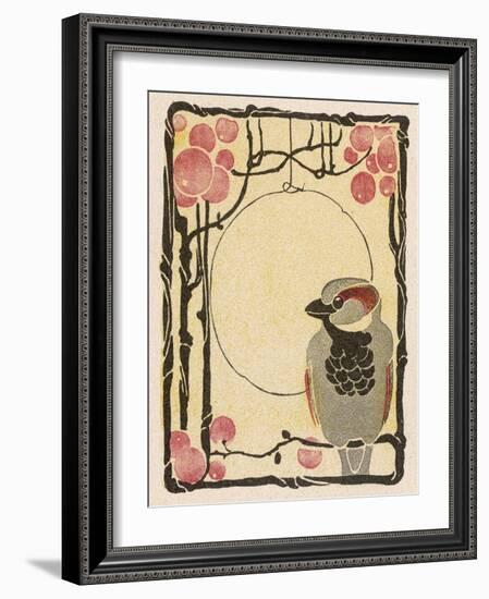 Decorative Bird on the Bough of a Fruit Tree-Ludwig Hohlwein-Framed Photographic Print