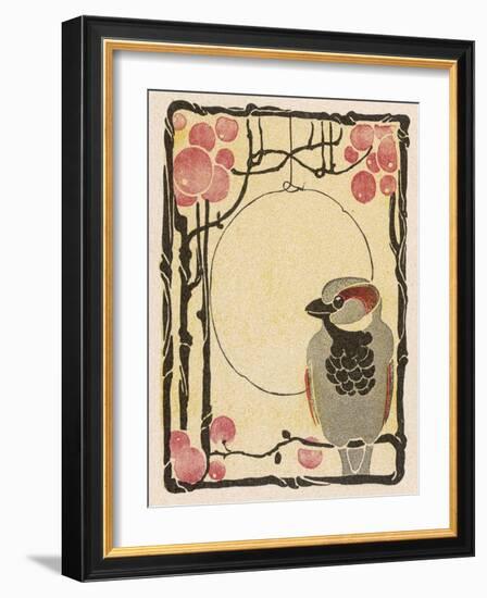 Decorative Bird on the Bough of a Fruit Tree-Ludwig Hohlwein-Framed Photographic Print