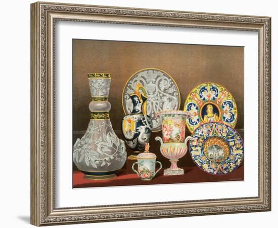 Decorative Italian Earthenware by Marquis Carlo Ginori by J. B. Waring-null-Framed Photographic Print