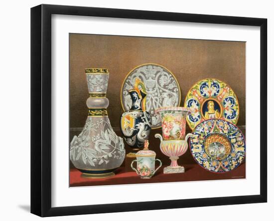 Decorative Italian Earthenware by Marquis Carlo Ginori by J. B. Waring-null-Framed Photographic Print