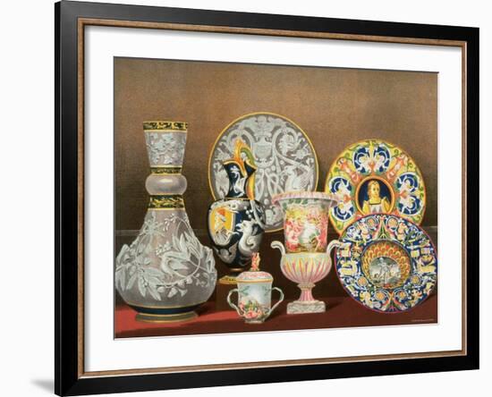 Decorative Italian Earthenware by Marquis Carlo Ginori by J. B. Waring-null-Framed Photographic Print