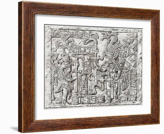 Decorative Lintel from the Ancient Mayan City of Yaxchilan, Chiapas, Mexico-null-Framed Giclee Print