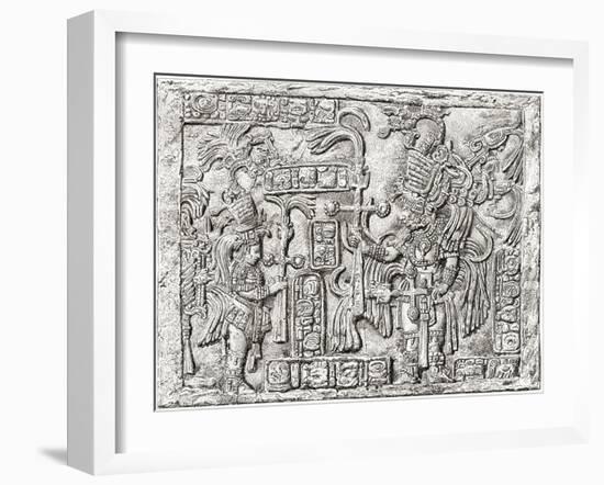 Decorative Lintel from the Ancient Mayan City of Yaxchilan, Chiapas, Mexico-null-Framed Giclee Print