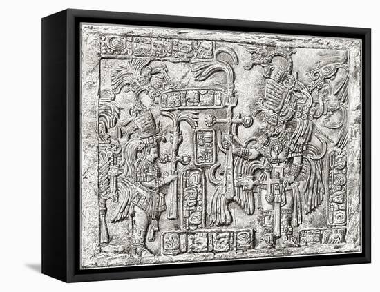 Decorative Lintel from the Ancient Mayan City of Yaxchilan, Chiapas, Mexico-null-Framed Premier Image Canvas