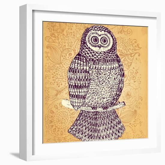 Decorative Owl-Molesko Studio-Framed Art Print