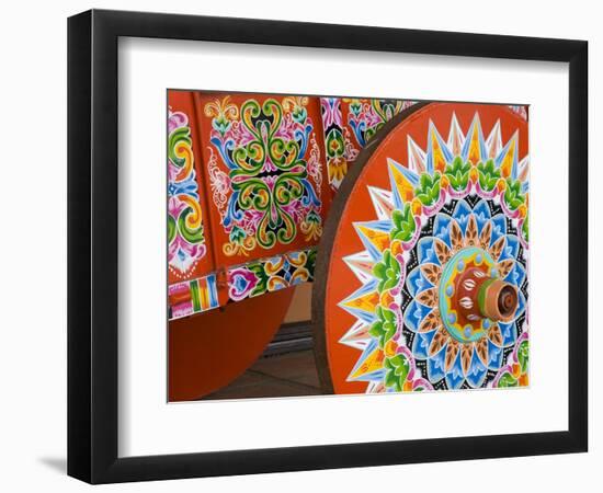 Decorative Ox-Cart in Sarchi Village, Central Highlands, Costa Rica, Central America-Richard Cummins-Framed Photographic Print