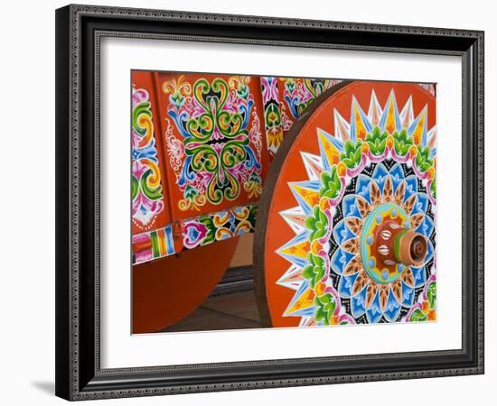 Decorative Ox-Cart in Sarchi Village, Central Highlands, Costa Rica, Central America-Richard Cummins-Framed Photographic Print