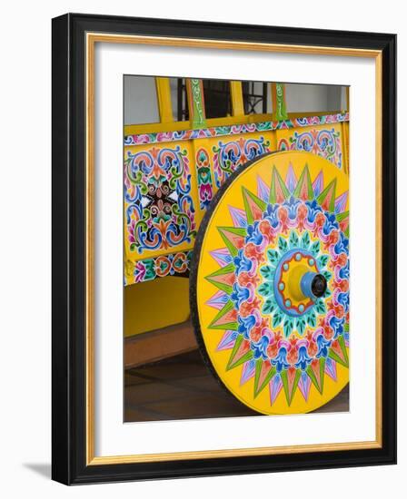 Decorative Ox-Cart in Sarchi Village, Central Highlands, Costa Rica, Central America-Richard Cummins-Framed Photographic Print