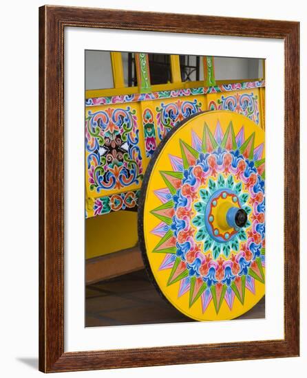 Decorative Ox-Cart in Sarchi Village, Central Highlands, Costa Rica, Central America-Richard Cummins-Framed Photographic Print