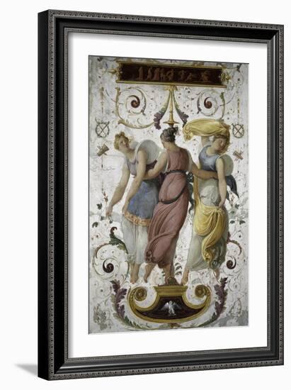 Decorative Panel with Jupiter, Juno and Dancer-Francesco Hayez-Framed Giclee Print