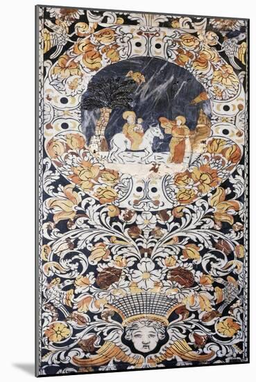 Decorative Polychrome Marble Inlays Depicting Flight into Egypt of Holy Family-null-Mounted Giclee Print